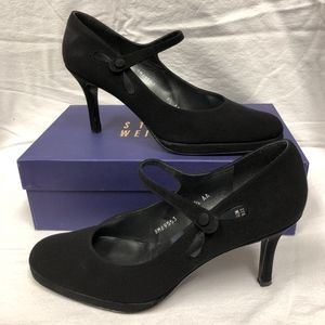 Stuart Weitzman Black Crepe Dress Shoes